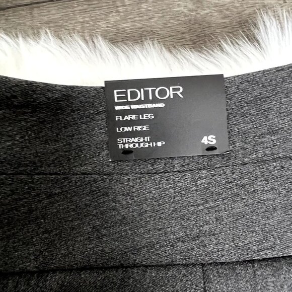 Express Editor Gray Flare Dress Pants Trousers Career Womens Petite Short 4S 4P - Picture 6 of 9